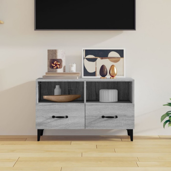 vidaXL Comodă TV, gri sonoma, 80x36x50 cm, lemn prelucrat