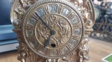 Ceas bronz Art Deco, inceput sec. XX, 38cm, de semineu, vintage, functional, cu cheie