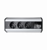 Prelungitor grup 3 prize schuko pentru blat sau birou montaj orizontal 16A 3680W 230V cablu 1.8 metri 3G1.5 si led indicator de prezenta tensiune