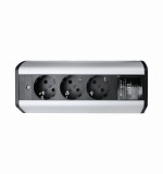 Prelungitor grup 3 prize schuko pentru blat sau birou montaj orizontal 16A 3680W 230V cablu 1.8 metri 3G1.5 si led indicator de prezenta tensiune