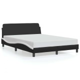 Cumpara ieftin Cadru de pat, Dover, negru si alb,140x190cm, piele ecologica