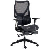 HOMCOM Scaun de birou ergonomic cu suport pentru picioare și mesh respirabil, negru | Aosom Romania