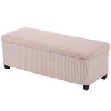HOMCOM Bancă de depozitare Capacitate 84 L 112x42x40cm Tapițată din catifea La picioarele patului pentru Living Dormitor Roz | Aosom Romania