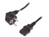 Cablu Alimentare 3x0,75mm2 cu Ștecăr Unghiular și Conector IEC C13, QOLTEC