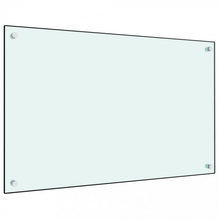 Panou antistropi de bucătărie, alb, 80x50 cm, sticlă securizată