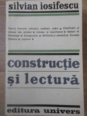 CONSTRUCTIE SI LECTURA-SILVIAN IOSIFESCU foto