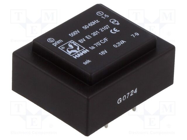 Transformator &icirc;ncapsulat HAHN BVEI 0,6VA montare PCB