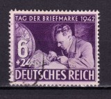 Cumpara ieftin ✅ ( S47 ) Germania Reich 1942 &quot;Ziua marcii postale - Colectionarul de timbre &quot; serie completa Michel 811, stampilata , diverse stampile !