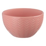 Mini bol pentru servire,ceramica,roz,design zig-zag,200 ml, Oem