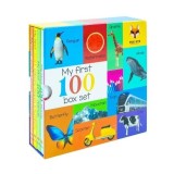 Cumpara ieftin My First 100 Words Box Set 4 Board Books Collection Set(Words, Animals, Colours, Shapes and Numbers, Letters and Phonics)
