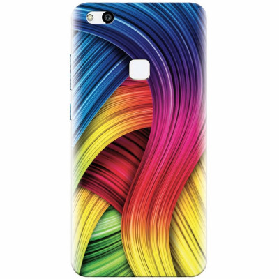 Husa silicon pentru Huawei P10 Lite, Curly Colorful Rainbow Lines Illustration foto