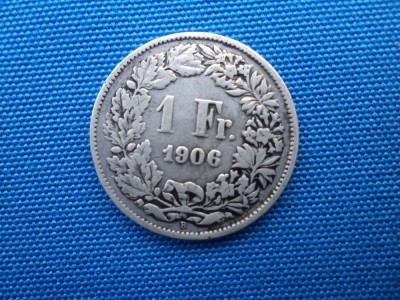 1 FRANC 1906 ELVETIA /Ag foto