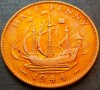 Moneda HALF PENNY - Marea Britanie / ANGLIA, anul 1944 * cod 3194, Europa