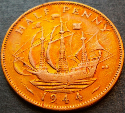 Moneda HALF PENNY - Marea Britanie / ANGLIA, anul 1944 * cod 3194 foto