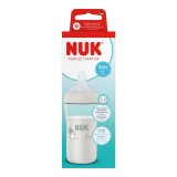 Biberon cu tetina din silicon Perfect Match, alb, flux M, 3+ luni, 260 ml, Nuk
