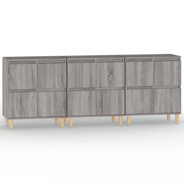 Dulapuri, 3 buc, sonoma gri, 60x35x70 cm, lemn prelucrat