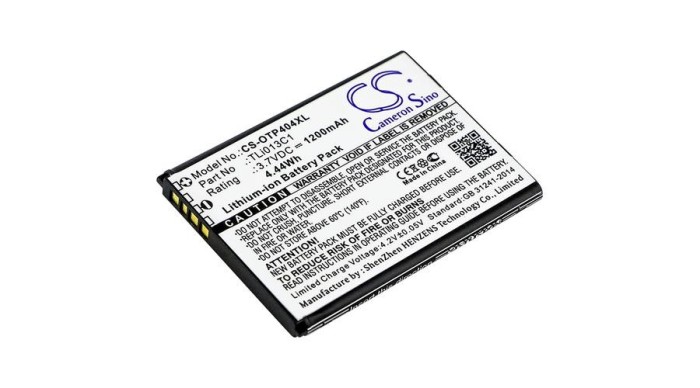 Cameron Sino 1200mAh Alcatel One Touch Go Flip,OT-4043S,OT-4044T,OT-4044N,One Touch Go Flip V,OT-4051S,Go Flip V,4052R,4052C Baterie