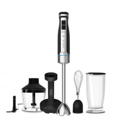 Blender de mana Cecotec PowerGear 1500 XL Mash Pro, 1500 W, 21 de viteze plus turbo, Lame cu titan, Accesorii incluse foto