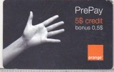 Bnk card Romania - Orange - 5 + 0.5 $ - 12/09 - RO-ORA-REF-0004-0912?