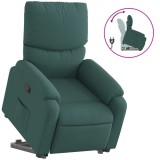 Cumpara ieftin Fotoliu rabatabil ridicare pe verticala, verde inchis, textil