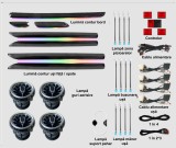 Lumini ambientale dedicate Audi A3 8V 2013-2020, RGB Acrilice 24 in 1 Dinamice cu efect symphony, Control din Aplicatie Bluetooth Buton