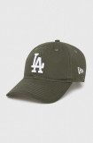 Cumpara ieftin New Era șapcă de baseball din bumbac culoarea verde, cu imprimeu, LOS ANGELES DODGERS