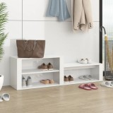 VidaXL Pantofar, alb extralucios, 150x35x45 cm, lemn prelucrat