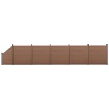 [neu.holz] Set Olimp gard WPC 5 panouri patrate si 1 panou inclinat AAWP-9905, 183 x 973 cm, lemn/plastic, maro HausGarden Leisure
