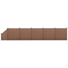 [neu.holz] Set Olimp gard WPC 5 panouri patrate si 1 panou inclinat AAWP-9905, 183 x 973 cm, lemn/plastic, maro HausGarden Leisure