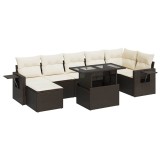 Cumpara ieftin Set canapele de gradina cu perne, 8 piese, maro, poliratan