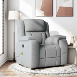 vidaXL Fotoliu de masaj rabatabil, gri deschis, textil