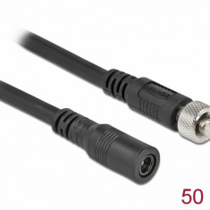 Cablu prelungitor DC 5.5 x 2.1 mm insurubabil T-M 0.5m, Delock 86570