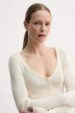 Herskind cardigan cu amestec de mătase Gili femei, culoarea bej, 5539106