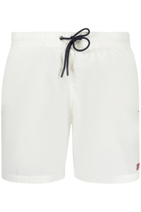 Norway Pantaloni scurti de baie barbati simplii cu logo, alb, L