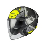 Cumpara ieftin Casca open face motociclete MT Cosmo SV Arrow B3 galben fluor mat (ochelari soare integrati) &ndash; tip viziera: MT-V-37 S (55/56cm)