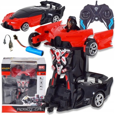 AUTO ROBOT AUTOBOT RC MAȘINĂ CU TELECOMANDĂ SE ILUMINEAZĂ ȘI EMITE SUNETE MAȘINĂ DE JUCĂRIE 2-&amp;Icirc;N-1 foto