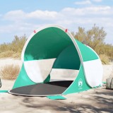 VidaXL Cort de plajă 2 persoane pop-up, verde marin, impermeabil