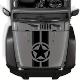 Sticker auto off road army star, 90x43 cm, negru, autocolant oracal exterior, rezistent uv si intemperii