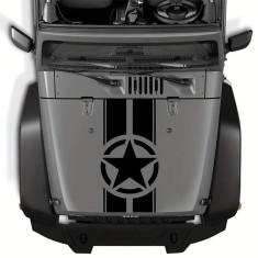 Sticker auto off road army star, 90x43 cm, negru, autocolant oracal exterior, rezistent uv si intemperii