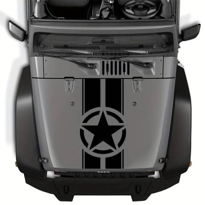 Sticker autoadeziv pentru vehicule Off Road, model &amp;quot;Army Star&amp;quot;, dimensiune 90 x 43 cm, culoare Neagra FAVLine Selection foto