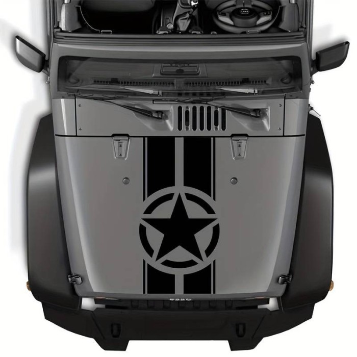Sticker autoadeziv pentru vehicule Off Road, model &quot;Army Star&quot;, dimensiune 90 x 43 cm, culoare Neagra FAVLine Selection