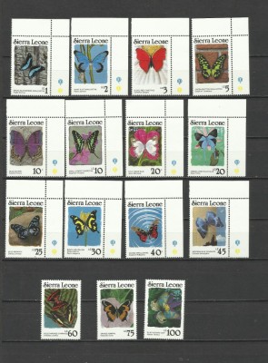 SIERRA LEONE 1987 FAUNA INSECTE FLUTURI foto