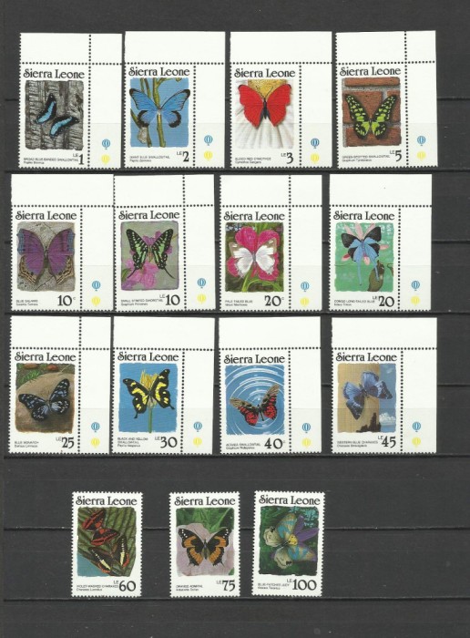 SIERRA LEONE 1987 FAUNA INSECTE FLUTURI