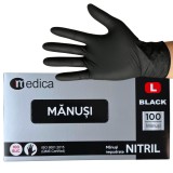 Cutie 100 buc Manusi Unica Folosinta din Nitril - Negre, Marimea L