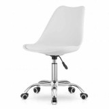 Scaun de Birou Mercaton Sassari, Pivotant si Rotativ, cu 5 Roti din Cauciuc, Perna din Piele Ecologica si Sezut din PP, Maxim 120 Kg, Cadru Aluminiu,