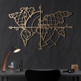 Cumpara ieftin Tablou metalic World Auriu 65x95 cm