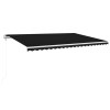 Copertina automata cu senzor vant &amp; LED, antracit, 500x300 cm