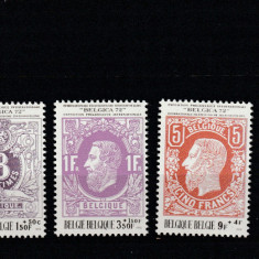 Belgia 1970-Expo. Filatelica BELGICA '72,Sefi de state,Regi,serie 3 val.1608-10