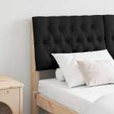 vidaXL Tăblie tapițată Negru 135 cm Lemn de pin masiv 879346