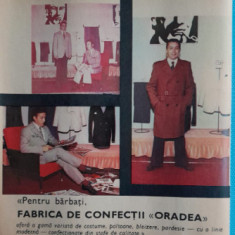 1974 Reclamă Fabrica confectii ORADEA moda, comunism, epoca de aur 24 x 20 cm